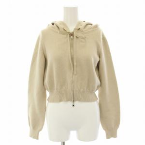 リボンレースドジップニットフーディー RIBBON RACED ZIP KNIT HOODIE ジップアップパーカー