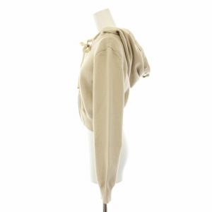 ADEAM リボンレースドジップニットフーディー RIBBON RACED ZIP KNIT HOODIE ジップアップパーカー