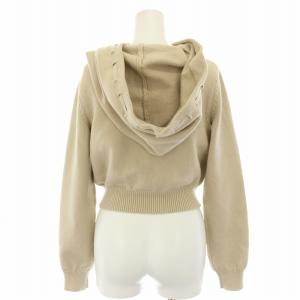 ADEAM リボンレースドジップニットフーディー RIBBON RACED ZIP KNIT HOODIE ジップアップパーカー