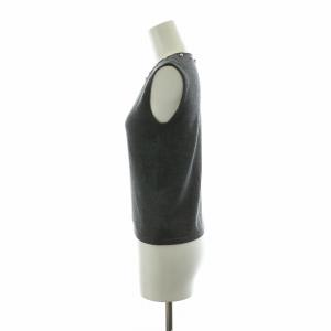 FOXEY ニット カットソー ノースリーブ 38 グレー 36757
