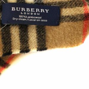 BURBERRY LONDON マフラー ノバチェック ウール ベージュ 茶 /G