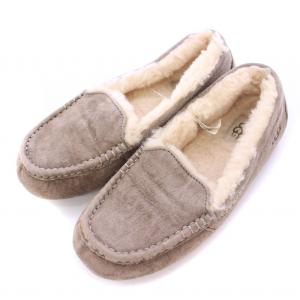 ansley アンスレー モカシン スリッポン フラットシューズ スクエアトゥ スエード ムートン US8