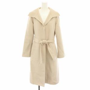チェスターコート アウター ロング リボンベルト アンゴラ カシミヤ混 38 アイボリー 60161509