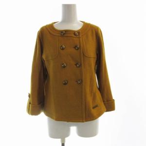 ノーカラージャケット ロゴボタン アウター 38 マスタード E1F59-683-60 /RO