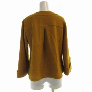 BURBERRY BLUE LABEL ノーカラージャケット ロゴボタン アウター 38 マスタード E1F59-683-60 /RO