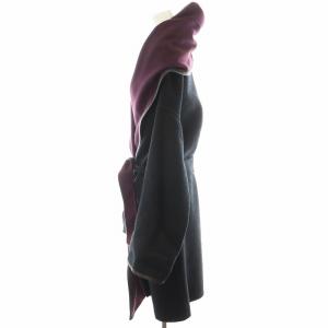 Jean Paul GAULTIER コート ウール 38 ブラック パープル C0JB-SA2-1004