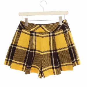 BURBERRY BLUE LABEL ショートパンツ キュロット チェック ウール 38 黄色 茶 E1R75-645-60 /YM