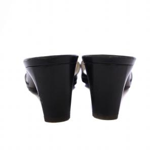 Salvatore Ferragamo ミュール サンダル ガンチーニ レザー 7.5 C 黒 /BM