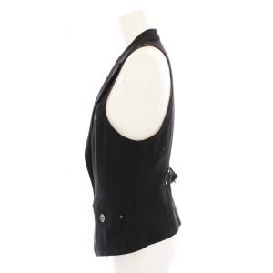 BURBERRY BLUE LABEL ベスト ジレ 前開き 38 黒 FY508-228-09 /YM