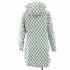 DoCLASSE Do CLASSE モダンリバーシブルジップアップダウンコート 総柄 フード ナイロン M 水色 ライトブルー 白 ホワイト