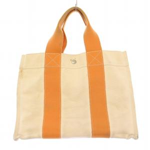 ボラボラPM トートバッグ ハンドバッグ キャンバス バイカラー アイボリー オレンジ /BB OH
