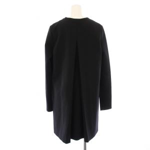 YOKO CHAN YOKOCHAN ワンピース ひざ丈 長袖 クルーネック ストレッチ ビジュー 装飾 38 黒 ブラック /BB