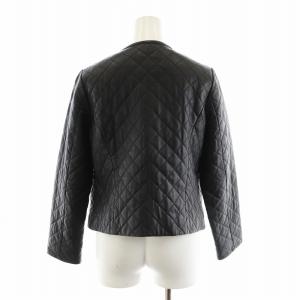 GRACE CONTINENTAL キルトレザージャケット 革ジャン キルティングジャケット ラムレザー 羊革 36 黒 ブラック 19304049
