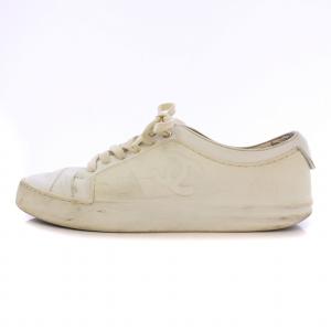 ローカットスニーカー シューズ 厚底 レザー 切替 ココマーク 38 白 ホワイト /BB