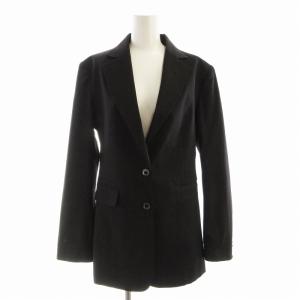 テーラードジャケット シングル 内側レオパード柄 38 黒 ブラック 0305-450-223 /EE