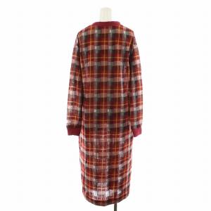 HYSTERIC GLAMOUR ワンピース ロング丈 長袖 チェック柄 ロゴ F グレー 赤 レッド 黒 ブラック 01183CO05
