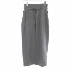 STUDIOUS 24SS ハイウエストテーラードスカート タイト ロング マキシ ジップフライ タック 1 グレー 124244055