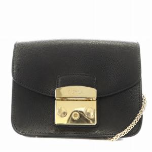 メトロポリス ショルダーバッグ チェーン レザー 黒 ブラック /AN9 D