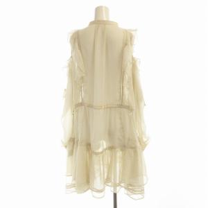 SNIDEL 24AW フリルシフォンミニワンピース ミニ オープンショルダー 1 ベージュ SWFO244271 /EE