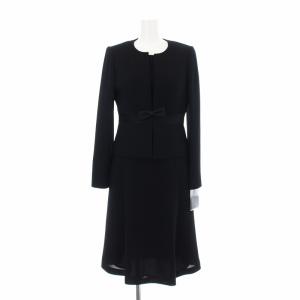 YH Classico 2点セット ブラックフォーマル 喪服 ノーカラージャケット ワンピース ミモレ