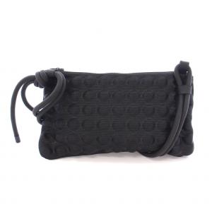 ショルダーバッグ メッシュ エンボス加工 黒 ブラック /BB