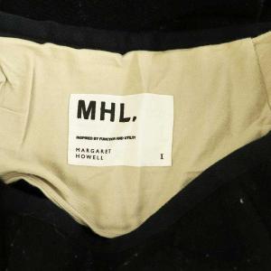 MHL. プリーツラップスカート ロング チェック ウール フリンジ 1 ブラック /MY OS