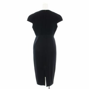 YOKO CHAN YOKOCHAN ワンピース ミモレ ロング フレンチスリーブ Vネック 切替 38 黒 ブラック YCD-216-255