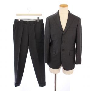 セットアップ スーツ 上下 テーラードジャケット 総裏地 シングル 3B パンツ ジップフライ ストライプ柄