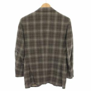 TOMORROWLAND ロロピアーナ Loro Piana テーラードジャケット シングル チェック柄 8D44 茶 ブラウン