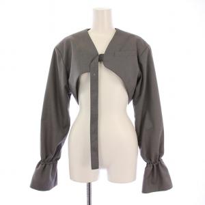 CROPPED JK クロップドジャケット ノーカラー アウター ショート丈 F グレー 522150100101