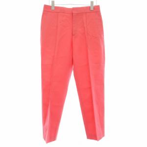 ギャバジンフロントステッチパンツ テーパード ジップフライ 麻 リネン混 36 ピンク 6514-236-1125