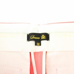 Drawer ギャバジンフロントステッチパンツ テーパード ジップフライ 麻 リネン混 36 ピンク 6514-236-1125
