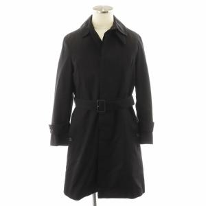 ステンカラーコート ミドル丈 コットン アウター 38 黒 ブラック YG-SM-SM /AN23