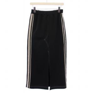 ラインジャージスカート ロング M 黒 21222515302 /BM