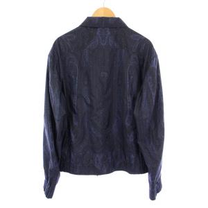 ETRO ステンカラージャケット ペイズリー柄 L ネイビー