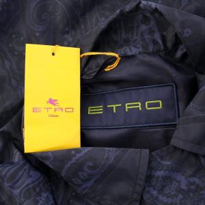 ETRO ステンカラージャケット ペイズリー柄 L ネイビー