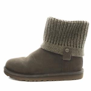 ムートンブーツ ショートブーツ 22.5cm グレー F16017D /AN10