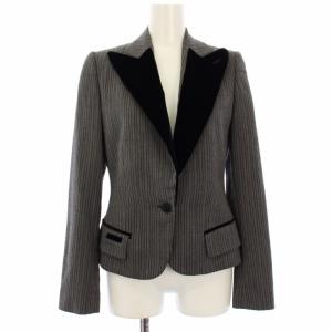 テーラードジャケット ストライプ 36 グレー F25QZT /TK