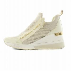 WILLIS ウェッジ スニーカー シューズ ラメ 6.5 23.5cm ベージュ HJ23L /NQ