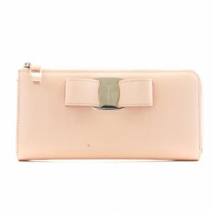 ヴァラリボン 長財布 L字ファスナー 小銭入れ レザー ピンク /AN48 OH