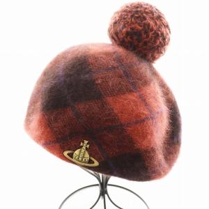 Vivienne Westwood オーブ ベレー帽 アンゴラ ウール混 レッド