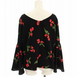 Diagram GRACE CONTINENTAL シャツ ブラウス 3714 1275 フレアスリーブ 花柄 長袖 36 黒 ブラック /G