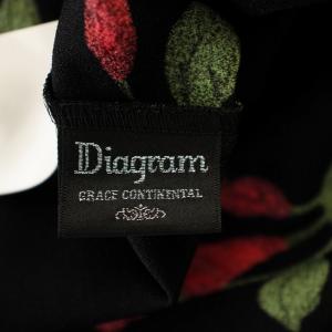 Diagram GRACE CONTINENTAL シャツ ブラウス 3714 1275 フレアスリーブ 花柄 長袖 36 黒 ブラック /G