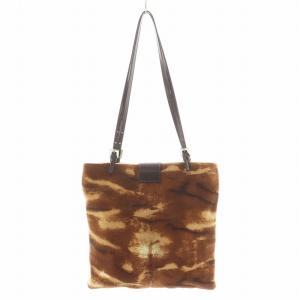 FENDI ショルダーバッグ トートバッグ ハンドバッグ ハラコ レザー 茶 ブラウン /AN6 OH