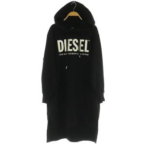 スウェットワンピース ロング 長袖 ロゴプリント XXS ブラック /MY OS