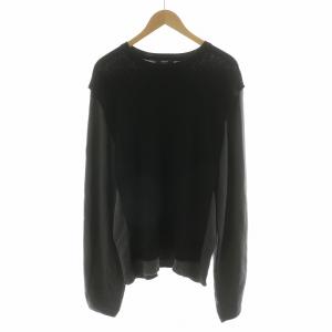 ニット セーター プルオーバー 長袖 バイカラー M ブラック グレー GB0121 /NQ