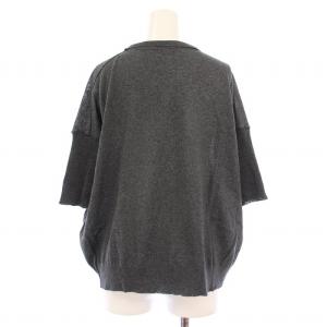 mizuiro ind mizuiroind ニット 半袖 レギュラーカラー ストレッチ ハーフボタン ラメ混 F グレー /BB