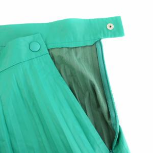 MM6 Maison Margiela マルタンマルジェラ スカート ロング プリーツ フェイクレザー 38 緑 グリーン S52MA0095