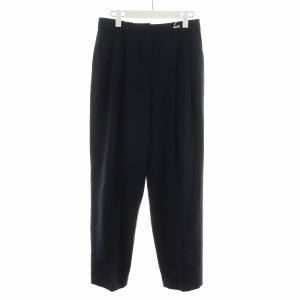 23AW ダブルプリーツ テーラードパンツ ウール 34 ネイビー