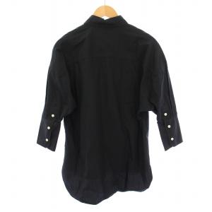 MADISONBLUE シャツ ブラウス 七分袖 レギュラーカラー 無地 1 黒 ブラック /BB